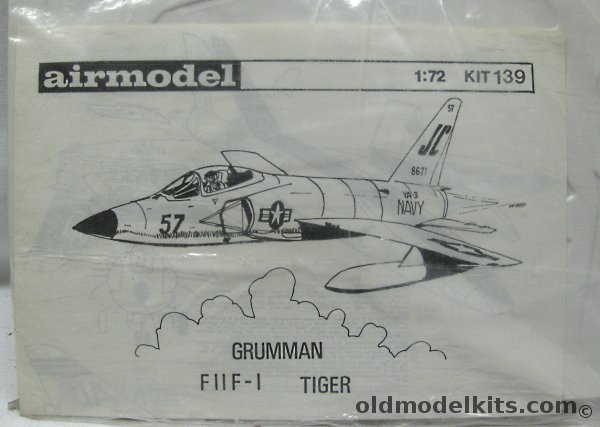 Airmodel 1/72 Grumman F11F-1 Tiger - Bagged - (F11F1), 139 plastic model kit